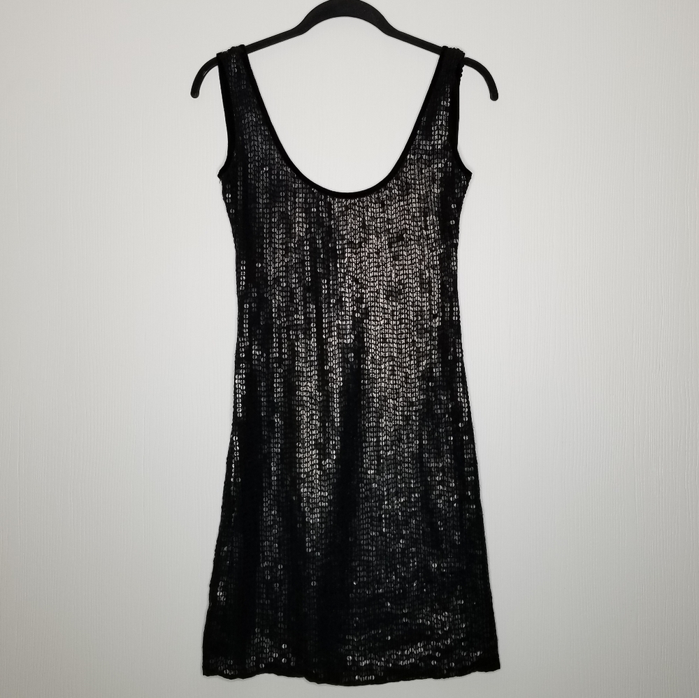 Boss by Hugo Boss Silk Sequin Dress 6 Black
